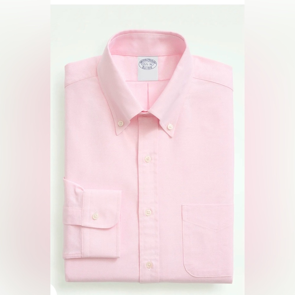 Brooks Brothers Men’s Classic Pink Button-Up Shirt. 15 1/2-33.